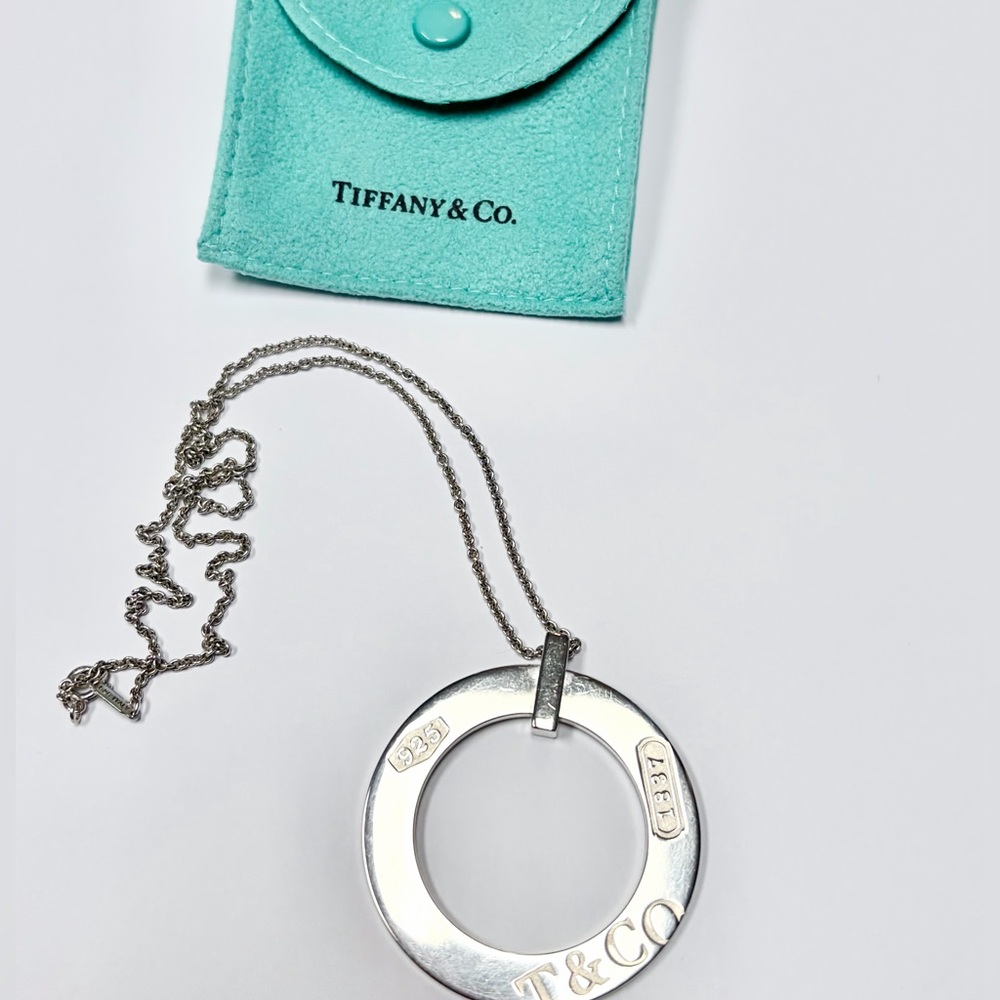 Tiffany & Co 1837 Element Extra Large Round Circle Pendant Necklace